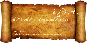 Ötvös Annamária névjegykártya